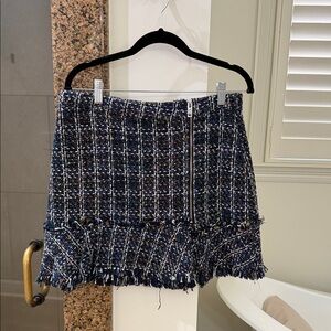 LOFT Navy Tweed Mini Skirt